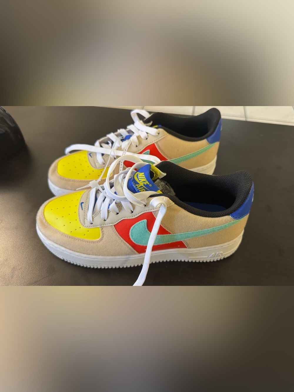Nike Kids Low-Top Sneakers in Yellow, Red, Aqua & Blue